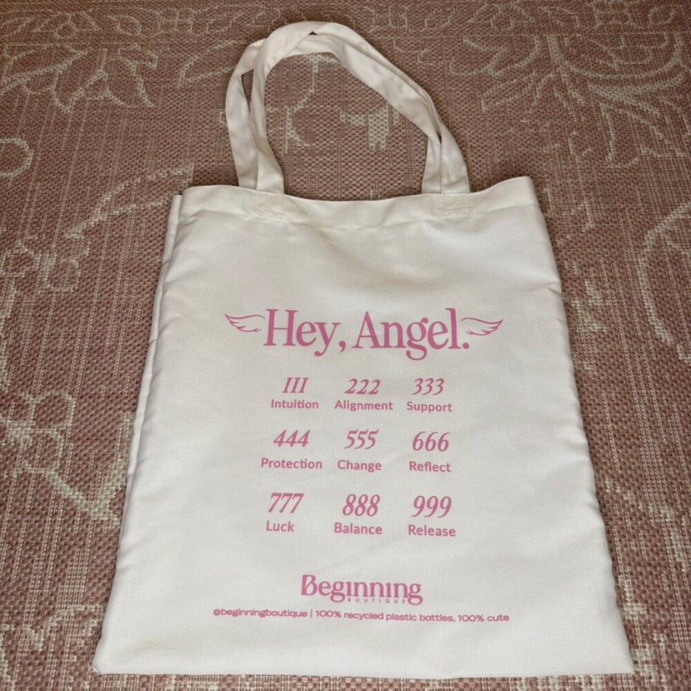 Beginnings Boutique Hey Angel Numbers Tote Bag